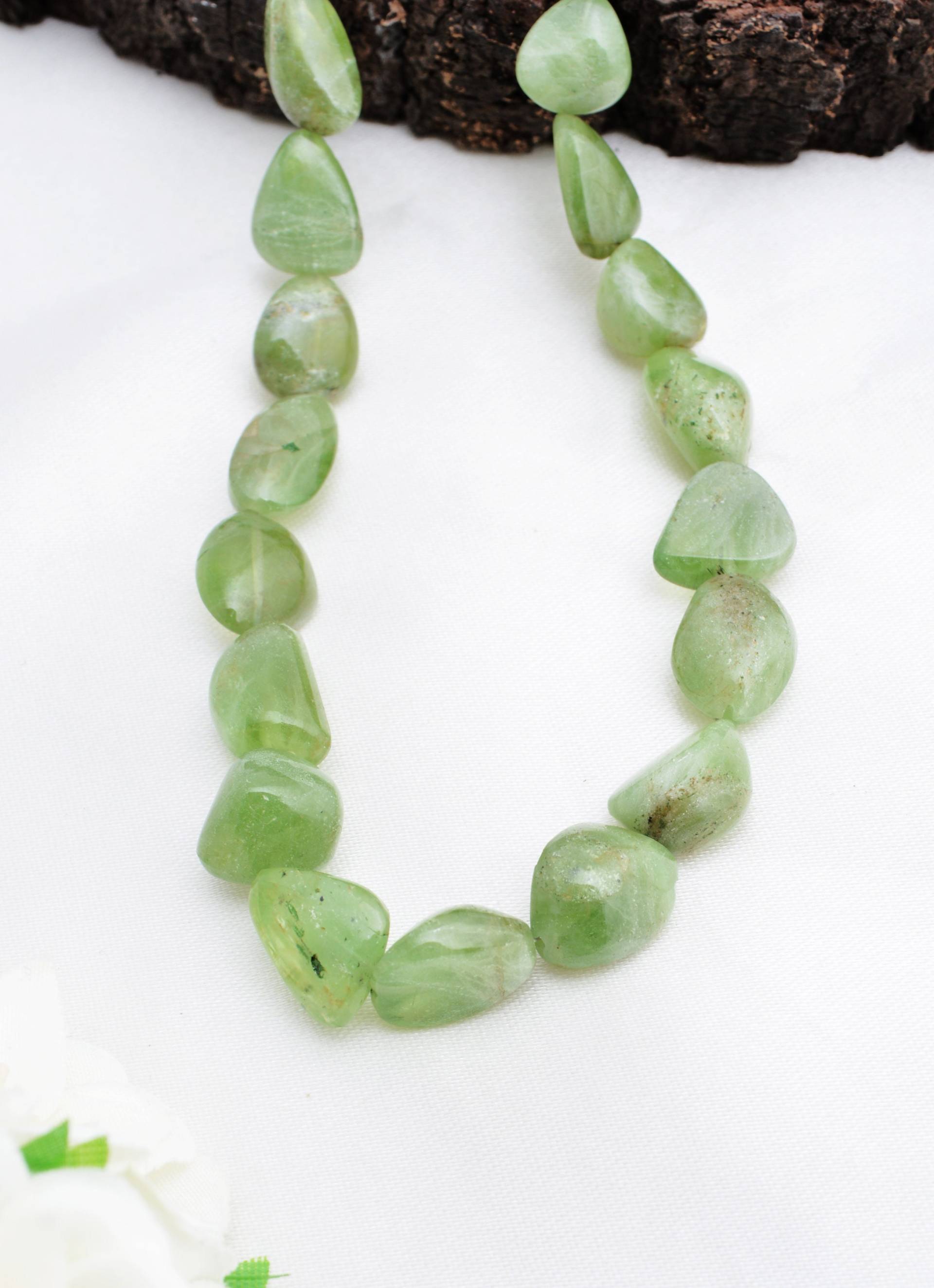 Peridot Afghanistan Smooth Tumble 1 Strang Halskette, Edelstein Für Schmuck von Prismaticgems