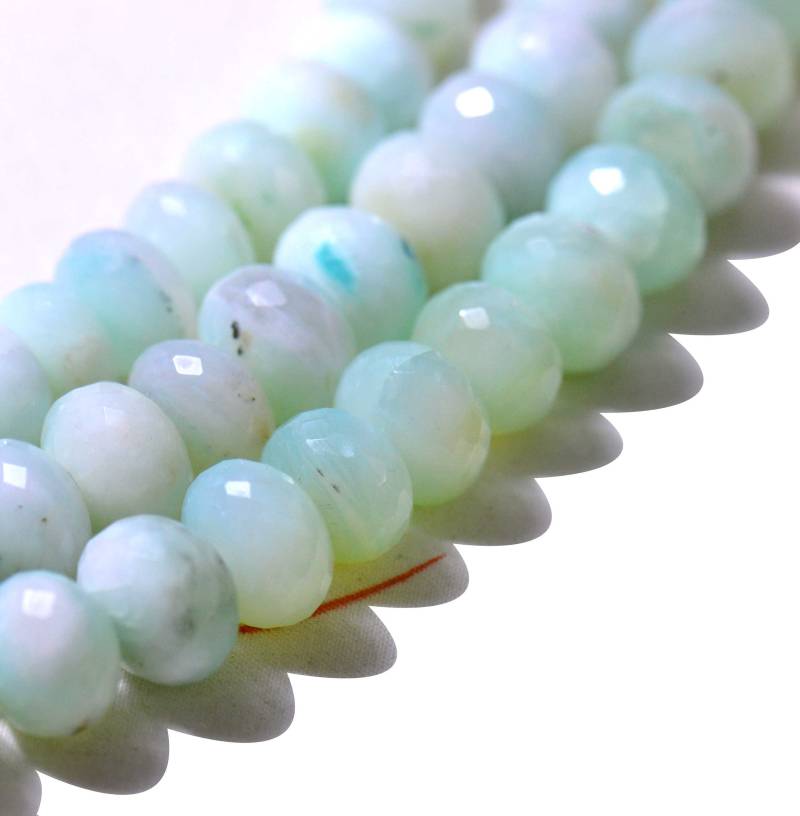 Peru Blauer Opal Facettierte Perlen 1 Strang 8 Zoll Natürliche Peru Opal Edelsteine Edelstein Für Juwelen von Prismaticgems