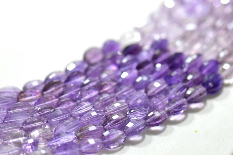Rosa Amethyst 16 Zoll Facettierte Oval 1 Strang Edelstein-Schmuckperlen Für Schmuck von Prismaticgems