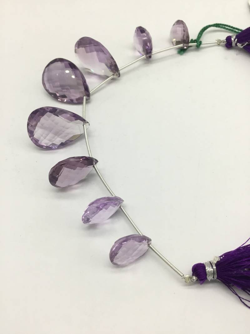 Rosa Amethyst 6 Inchesnatural Facettierte Mandel Form 126.45 Ct Top Qualität 12 X 15 Bis 18 25 Mm Edelstein Perlen 1 Strang Zentral Gebohrt von Prismaticgems