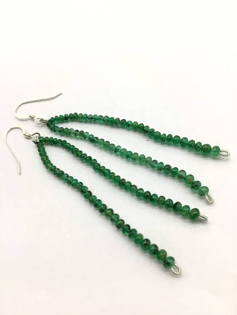 Sambian Smaragd Ohrringe Quaste Perlen Schmuck Edelstein von Prismaticgems