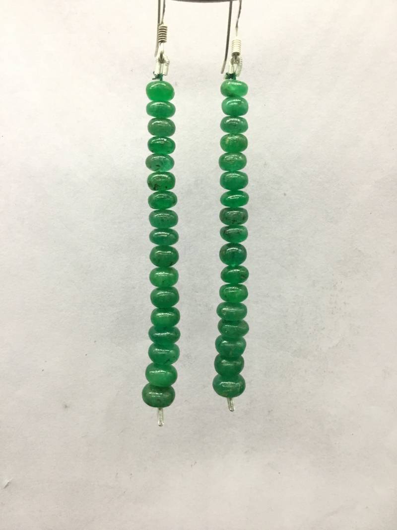 Smaragd Quaste Perlen Ohrringe Natürliche Edelstein Für Schmuck von Prismaticgems