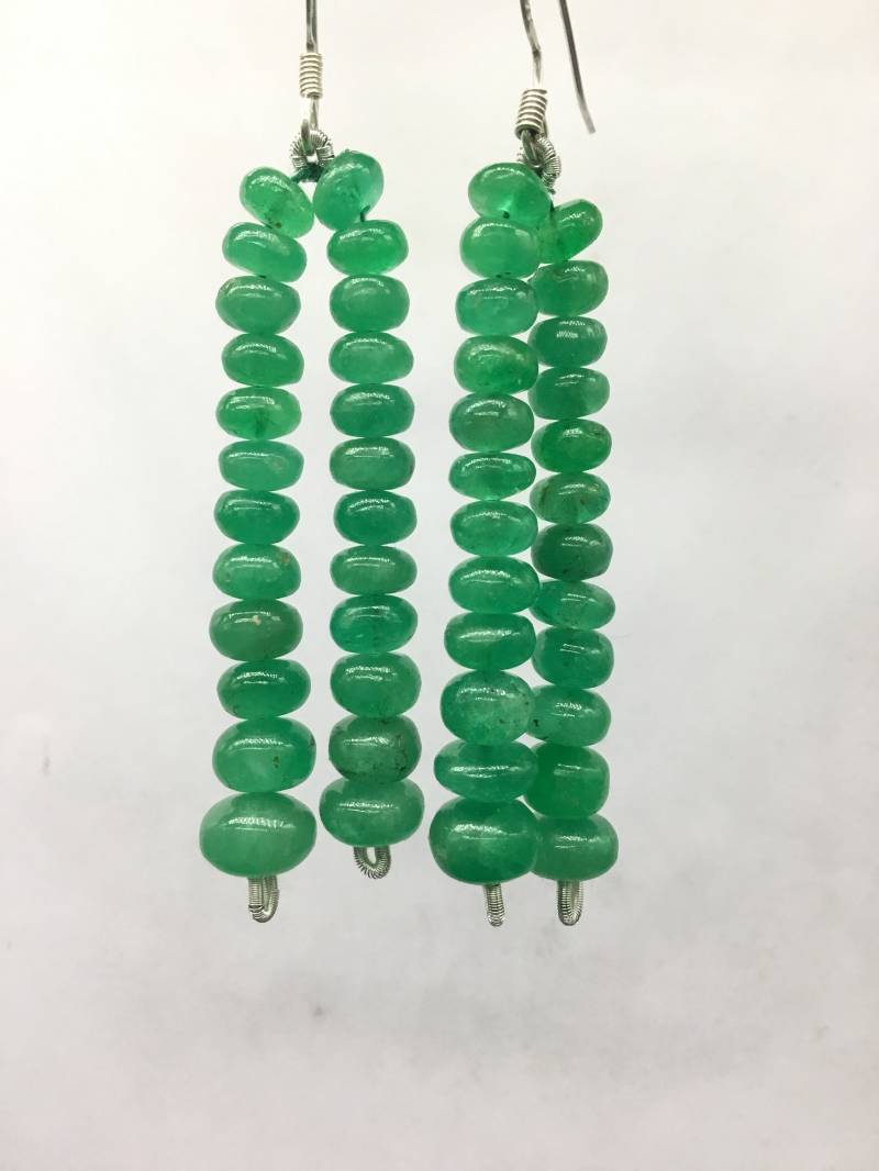 Smaragd Quaste Perlen Ohrringe Natürliche Edelstein Für Schmuck von Prismaticgems