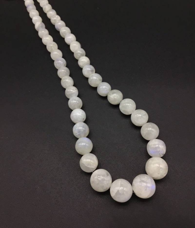 Weißer Regenbogen Mondstein Glatte Kugeln 1 Strang Edelstein Perlen Für Schmuck von Prismaticgems