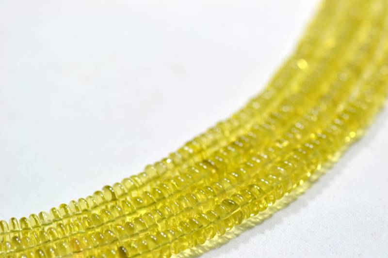 Zitronenquarz Brasilien Uni Reifen 1 Strang Edelstein Halskette von Prismaticgems