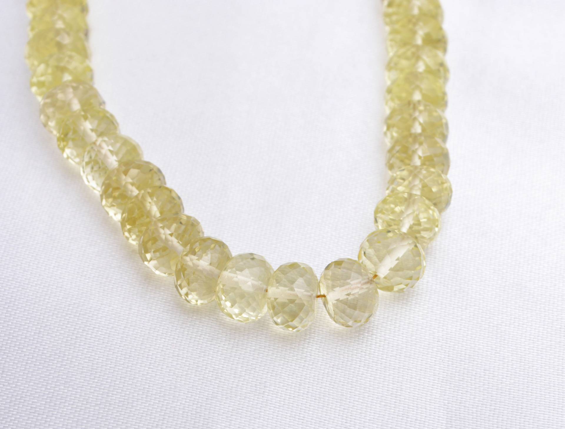 Zitronenquarz Facettierte Perlen Natürliche Edelstein Halskette, Für Schmuck von Prismaticgems