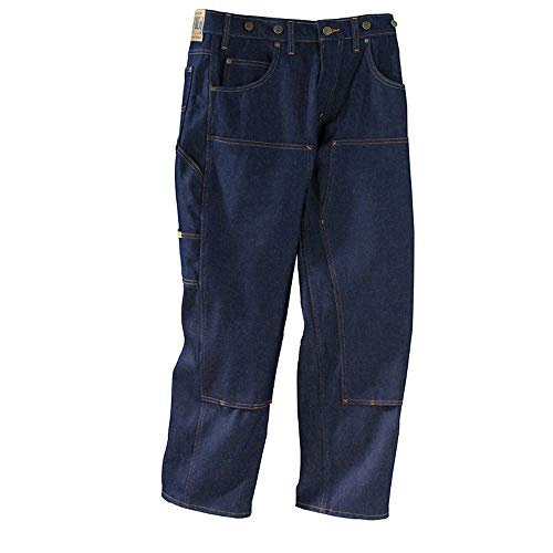 Prison Blues Herren Doppelknie-Arbeitshose (7 Taschen) mit Hosenträgerknöpfen, Robustes Blau, 31W / 36L von Prison Blues