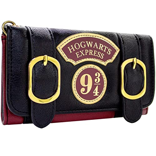 Xamic H.P. Express Plaque 9 3/4 Geldbörse mit Doppelschnalle, 3 Klappen, Geldbörse und Kartenhalter, Schwarz, One Size, 3 Klappen, Schwarz, One Size, 3 Klappen von Xamic