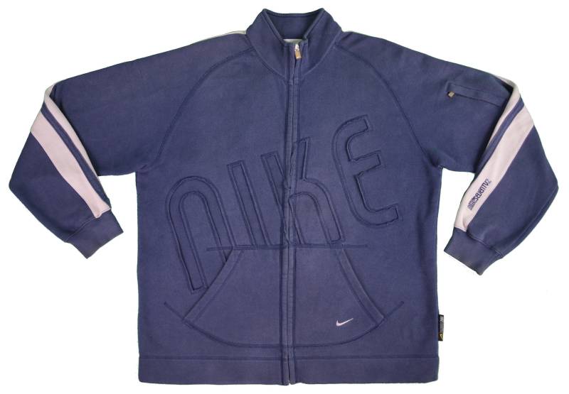 Nike Vintage 1972 Nikeseventy2 Stitched Logo Navy Front Zipper Hoodie Jacke Pullover Sweatshirt Herren Size X-Large | Xl von PristineVintageWears