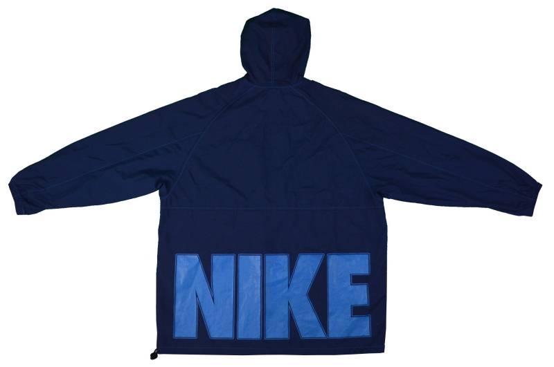 Nike Vintage 1990's 2-Ton Navy Blue Front-Reißverschluss Kapuzen Windjacke Jacke X-Large | Xl - Herren/Damen Unisex von PristineVintageWears