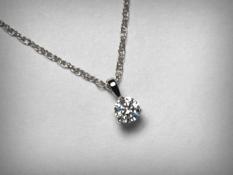 Diamant-Halsketten-Anhänger, 14K Echte Diamant-Anhänger-Halskette, Weiß - Oder Gelbgold, Natürliche Solitär-Diamant-Halsketten-Schmucksachen, 1/4 von PristinityJewelry