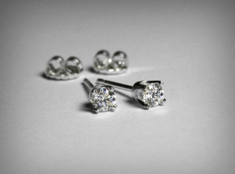 Diamant Ohrringe, Echte Ohrstecker, 14K Weiß Gelb Rosegold, Natürliche Diamant, Gold Beiträge von PristinityJewelry