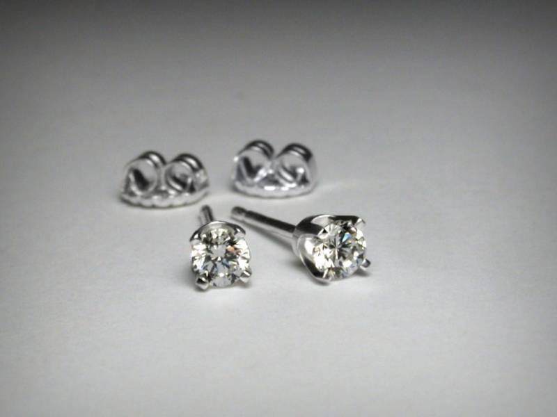 Diamant Ohrringe, Echte Ohrstecker, Solid 14K Weiß Gelb Rose Gold, Naturdiamant, Gold Post von PristinityJewelry