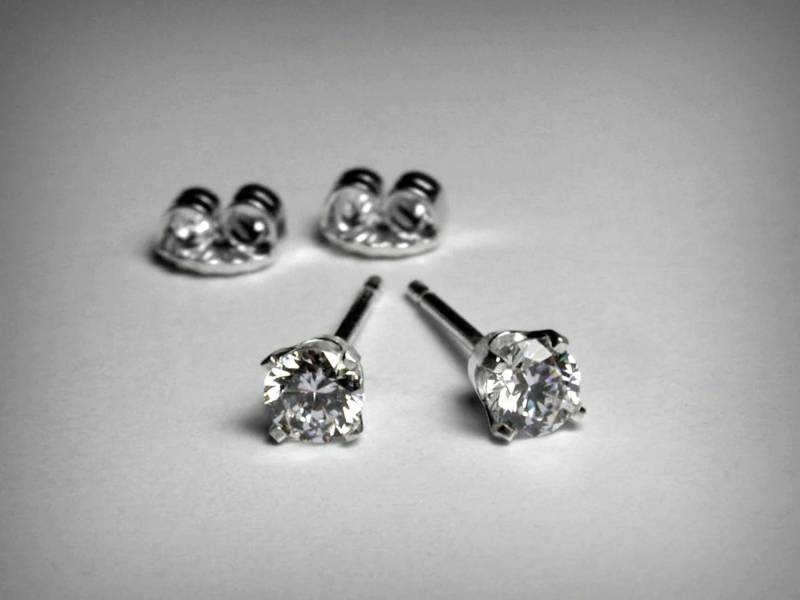 Diamantohrringe, Echte Diamantohrstecker, 14K Weißgelb-Rosengold, Natürliche Diamantohrring, Goldohrstecker von PristinityJewelry