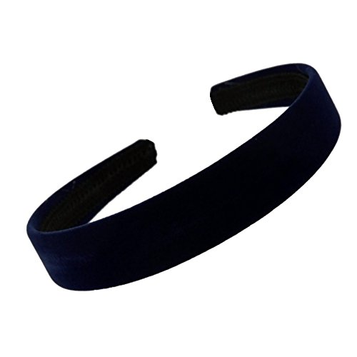 Dark Navy Blue Velvet Feel Alice Hair Band Headband 2.5cm (1) Wide by Pritties Accessories von Pritties Accessories