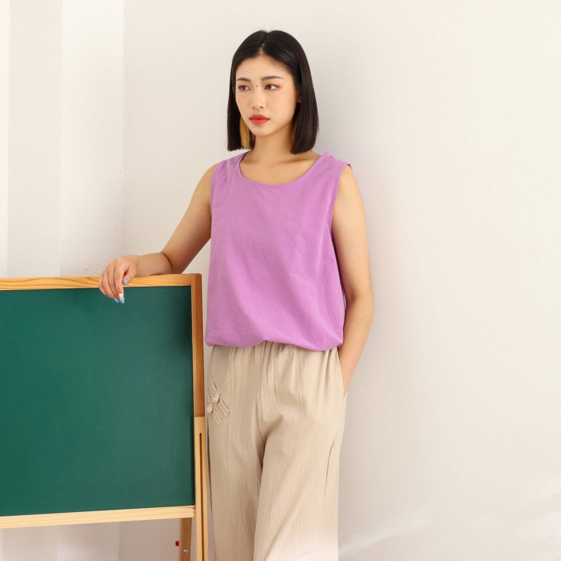 Baumwolle Leinen Tank Top Bluse Shirt Camisole Handmade Kleidung Für Frauen Plus Size Baumwolle Leinen Tank Top Bluse Shirt Camisole Handmade Kleidung Für Frauen Plus Size von PrivateTailor