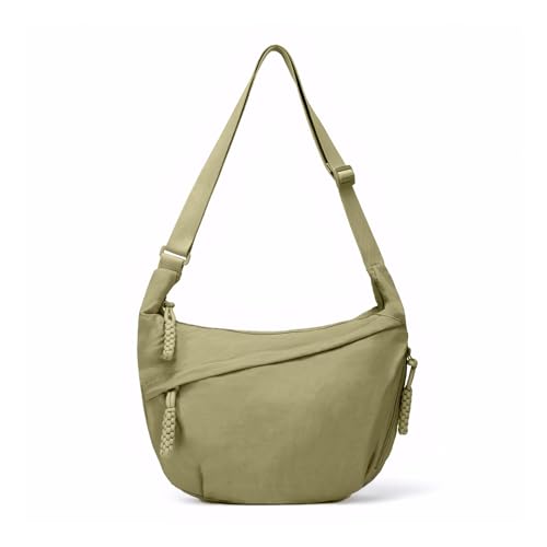 Prizmxed Crossbody Bag Damen Groß,Moon Bag Damen,Großes Fassungsvermögen, Verstellbare Schultergurte, Einfaches und Vielseitiges Design (Grün) von Prizmxed
