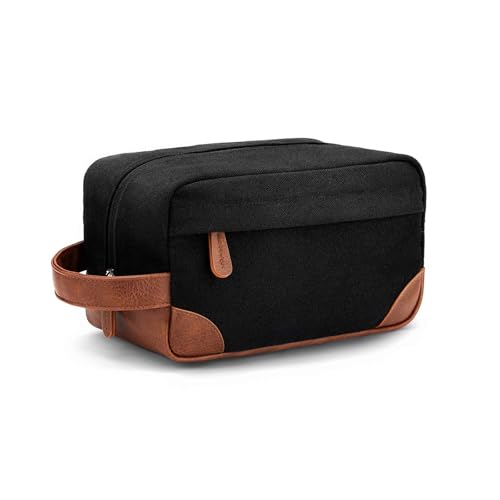 Prizmxed kulturbeutel Herren, kulturtaschen große kapazität wasserdichte und verschleißfeste Separate lagerung Design geschäftsreise multifunktionale kulturtasche (Schwarz) von Prizmxed