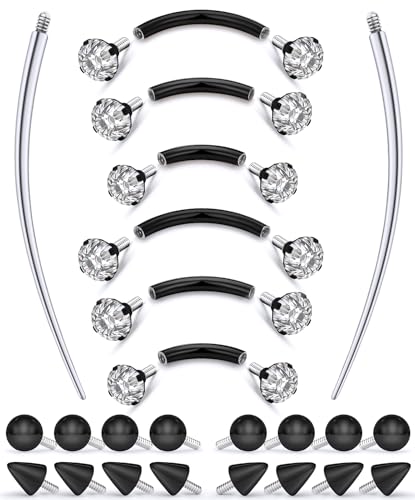 Prjndjw Augenbrauenpiercing mit Innengewinde, Chirurgenstahl, gebogener Barbell, winziger Augenbrauenring, vertikaler Labret-Lippenschmuck, Ohr-Rook-Ohrringe für Damen und Herren, 20 g, 16 g, 6 mm/8 von Prjndjw