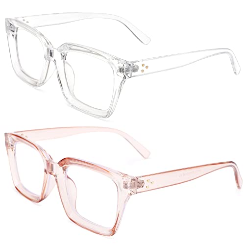 Pro Acme Blaulichtfilter Brille ohne Stärke Damen Herren, Großer Rahmen Blaulichtfilter Brillen Computerbrille von Pro Acme