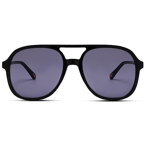 Pro Acme Retro Square Polarisiert Sonnenbrille für Damen Herren 70er Jahre Vintage Double Bridge Sonnenbrille UV400 Schutz von Pro Acme