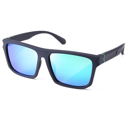 Pro Acme Square Sonnenbrille für Männer Frauen polarisiert übergroßen großen UV-Schutz Rechteck Shades(A2* Grüner Spiegel) von Pro Acme