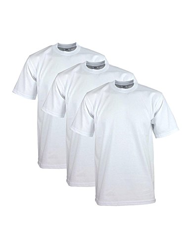 AdamimyClay® Pro Club Heavyweight Crew Neck T-shirt White (3pack) [Medium] von Pro Club