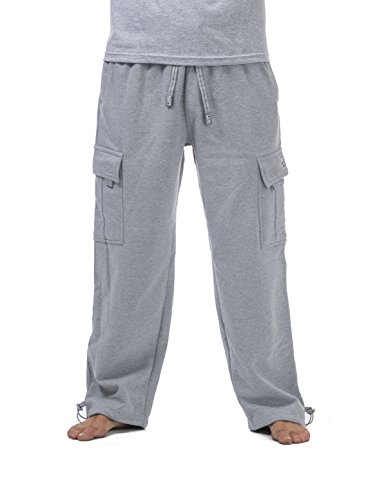 Pro Club Herren-Cargohose aus schwerem Fleece, Meliert, grau, X-Groß Pro Club Herren-Cargohose aus schwerem Fleece, Meliert, grau, X-Groß von Pro Club