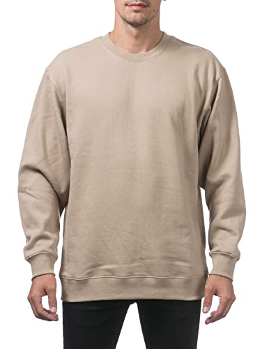 Pro Club Schweres Herren-Sweatshirt mit Rundhalsausschnitt, Fleece, 368 g, Khaki, 3X-Groß von Pro Club