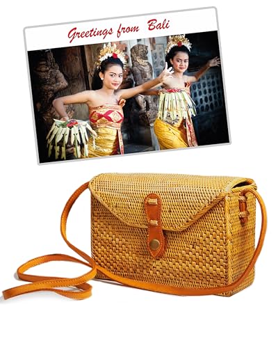 Pro@Home43® - Original auf Bali handgefertigte Damen Rattan Handtasche/Umhängetasche/Schultertasche Box type von Pro@Home43