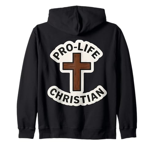 Pro-Life Christian Church, Selbsthilfegruppe für ungeborene Kinder, Kreuz Kapuzenjacke von Pro-Life Christian Church Unborn Child Products