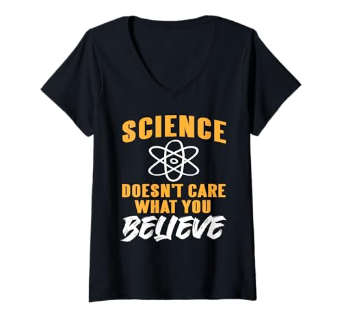Damen Die Wissenschaft zählt, Nicht was du glaubst T-Shirt mit V-Ausschnitt von Pro Logik und rationale Denkweise