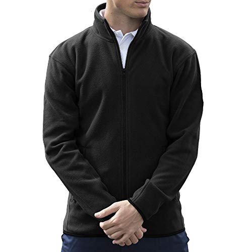PRO RTX Micro Fleece Jacke - leichte Fleece-Jacke Herren - Arbeitsjacke für Männer - dünne Fleecejacke Outdoor - Übergangsjacke - Black, XXL von PRO RTX