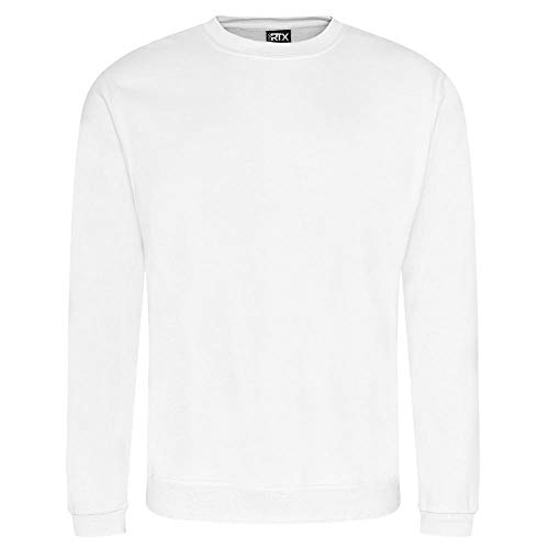 Pro RTX - Pro Unisex Arbeits-Sweatshirt | Langarm Sweatshirt S-7XL für Damen und Herren | Arbeits Langarmshirt für den Alltag und die Arbeit | Komfortables und Stylisches Sweatshirt | White, 5XL von Pro RTX