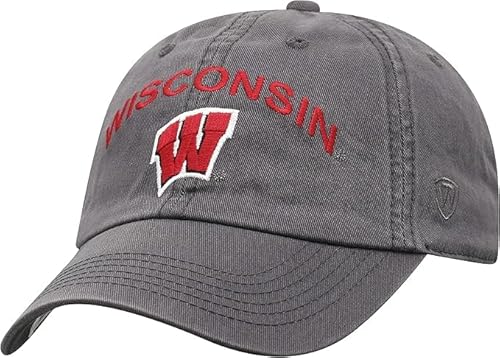 Wisconsin Collegiate verstellbare Hüte, Wisconsin Holzkohlebogen, Einheitsgröße Wisconsin Collegiate verstellbare Hüte, Wisconsin Holzkohlebogen, Einheitsgröße von Pro Sport Brand