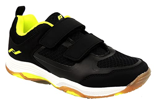 Pro Touch Jungen Unisex Kinder Rebel Iv VLC Volleyball-Schuh, Schwarz Gelbes Licht G, 28 EU von Pro Touch