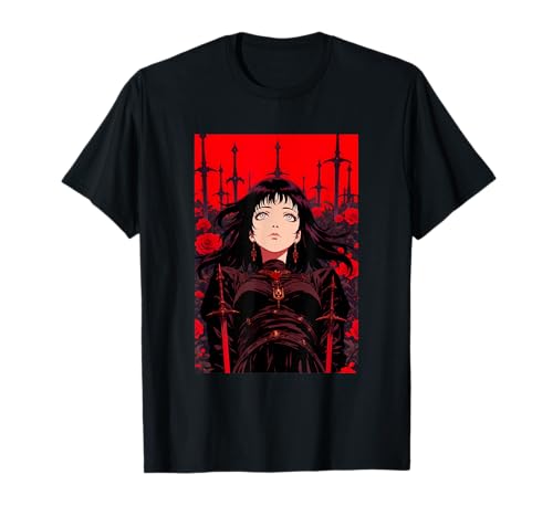 Anime Horror Girl Goth Waifu Schwerter Waifu Soft Grunge T-Shirt von Pro Waifu Social Club