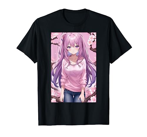 Japanisches rosa Anime Mädchen Pastell Menhera Kawaii Ästhetik T-Shirt von Pro Waifu Social Club