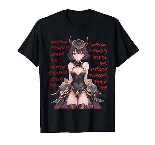 Normale Leute erschrecken mich Anime Demon Girl T-Shirt von Pro Waifu Social Club