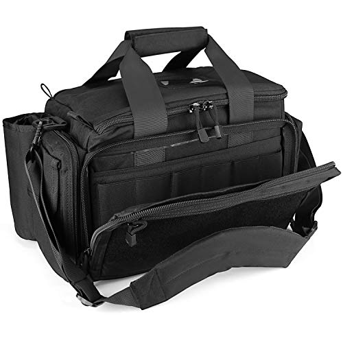 ProCase Taktisch Waffentasche, Deluxe Gepolstert Pistol Shooting Range Reisetasche Große Pistole Magazin Munition Waffen Zubehör Beutel fürJagd Schießstand Sport -Schwarz von ProCase