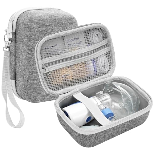 ProCase Tasche für Tragbar Inhalationsgerät, Hard EVA Inhalator Vernebler Organizer Aufbewahrungstasche, Asthma Inhaler Spacer Reisetasche Tragetasche, Stoßfest Inhaliergerät Schutzhülle -Grau von ProCase