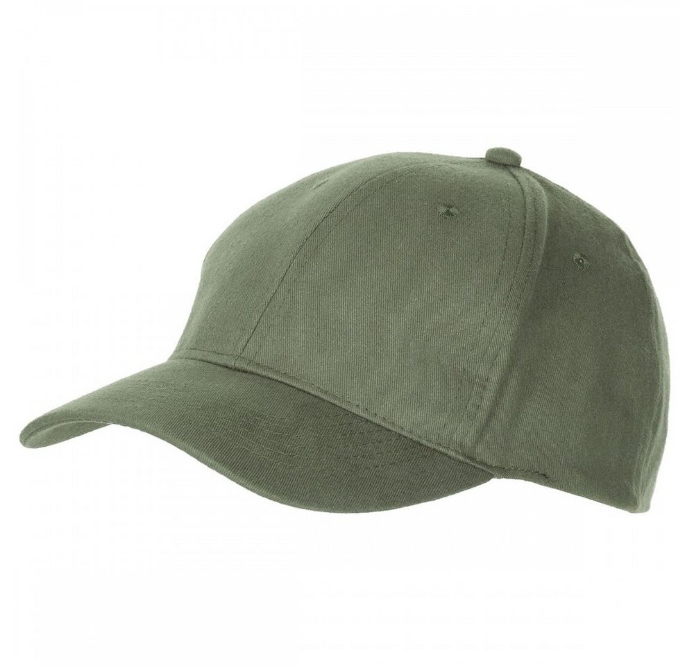 ProCompany Baseball Cap BB Cap, flach, Stofflasche, Messingver., oliv, gebrascht (Packung) 6-fach abgesteppter Schirm von ProCompany