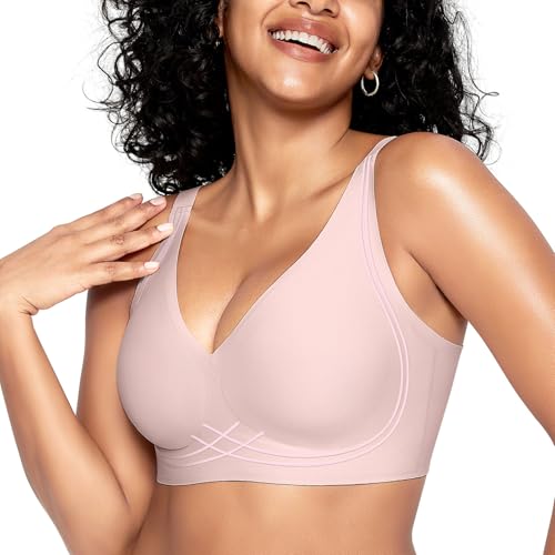 ProKloud BH Damen Ohne Bügel Nahtloser Bralette Tiefem V-Ausschnitt Bequem Push Up BH von ProKloud