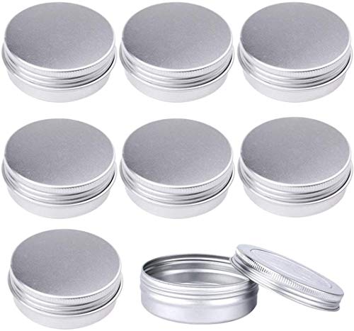 ProLeo 24er Aluminium Leer Döschen Silber, Cremedose 60ml mit Schraubdeckel für lippenbalsam, Lotion, Creme, Masken, Mini-Kerzen, Kosmetik Silber von ProLeo