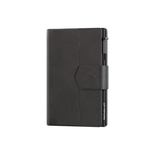 Kartenetui Prowallet Plus Schwarz – 8 Karten, Scheine und Münzen – Kartenetui mit Reißverschluss – RFID – Kleines Kreditkartenetui – Stilvolle Geldbörse – Herren & Damen - Slim Wallet von ProWallet