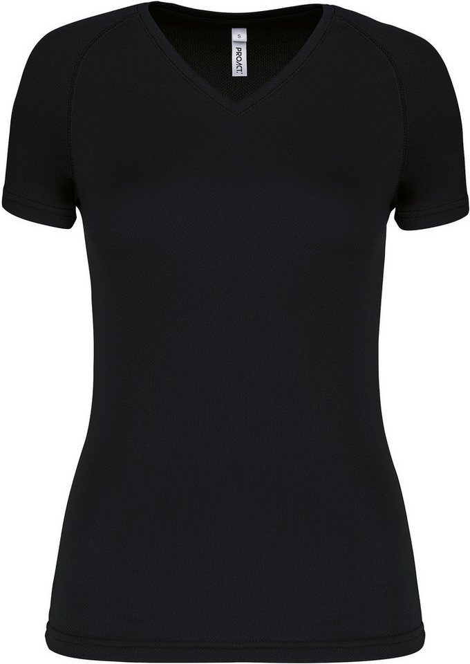 Proact Trainingsshirt Damen Kurzarm-Sportshirt mit V-Ausschnitt von Proact