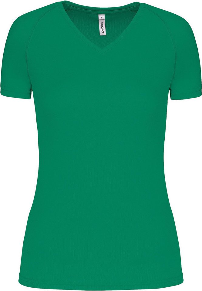 Proact Trainingsshirt Damen Kurzarm-Sportshirt mit V-Ausschnitt von Proact