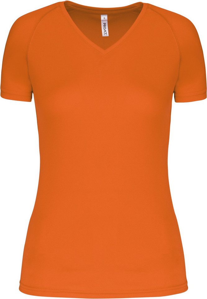 Proact Trainingsshirt Damen Kurzarm-Sportshirt mit V-Ausschnitt von Proact