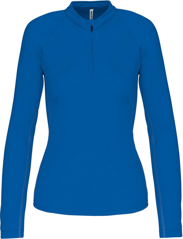 Proact Trainingsshirt Sporttop mit langen Ärmeln ¼ Zip für Damen von Proact