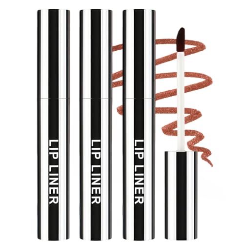 3PCS Peel Off Lipliner Stain, Wasserfest Tattoo Matte Finish Lippenfleck, Lang Anhaltender Übertragungsfest Peel Off Lippenstift, Hochpigmentierter Lipgloss für Frauen (Hellbraun/Dunkelbraun/Weinrot) von Probuk